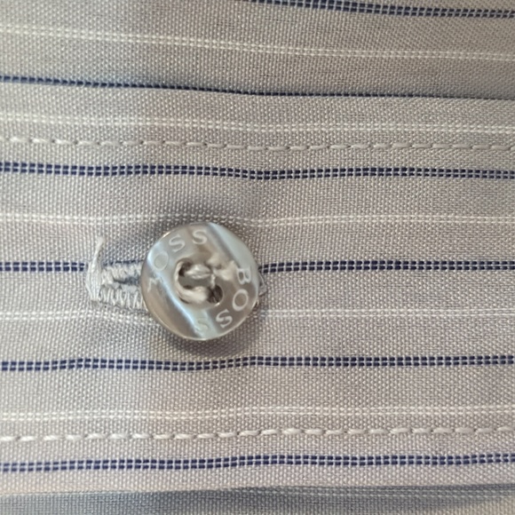 Boss Hugo Boss striped shirt Sz 16/L - Picture 4 of 6